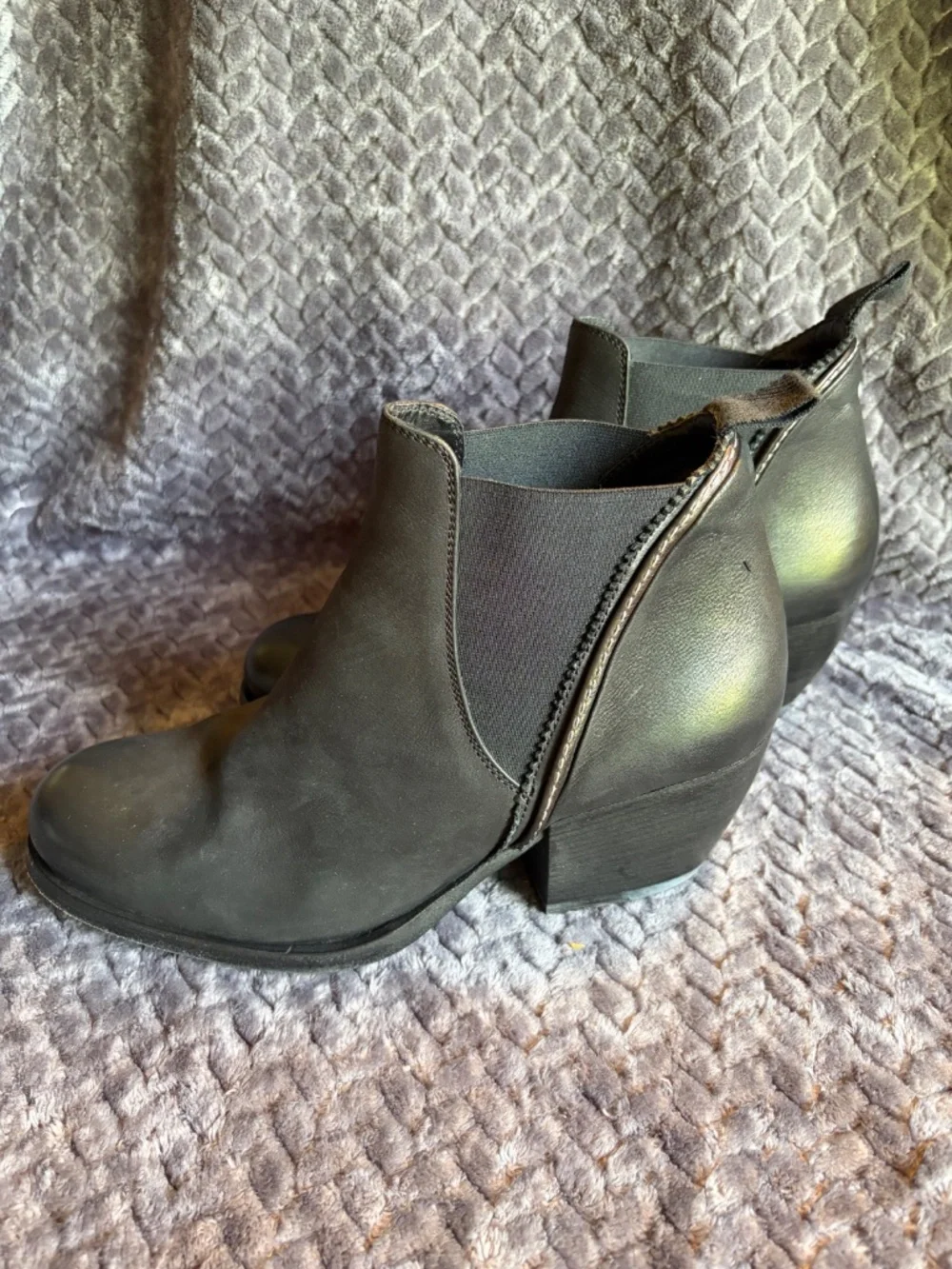 I.N.K. Shoes Black Leather Western Chelsea size: 40